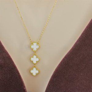 18k GP Sterling Silver Mother of Pearls Necklace